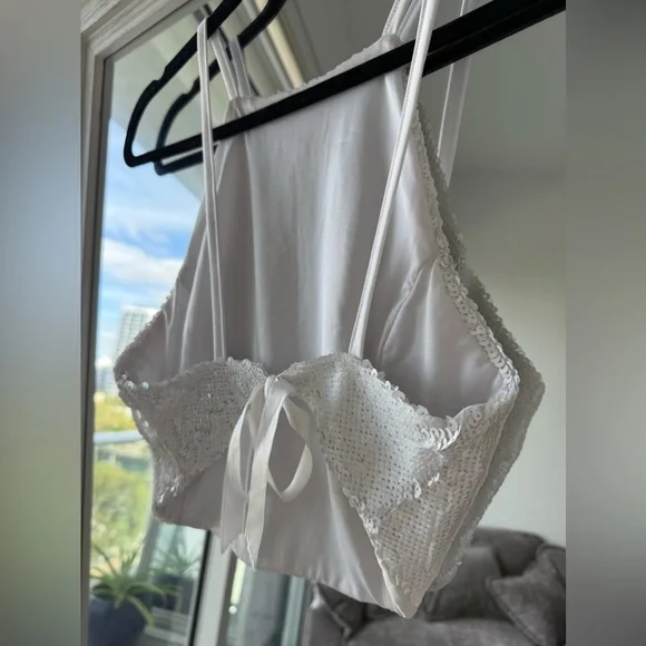 Sequin white top new - Picture 3 of 5